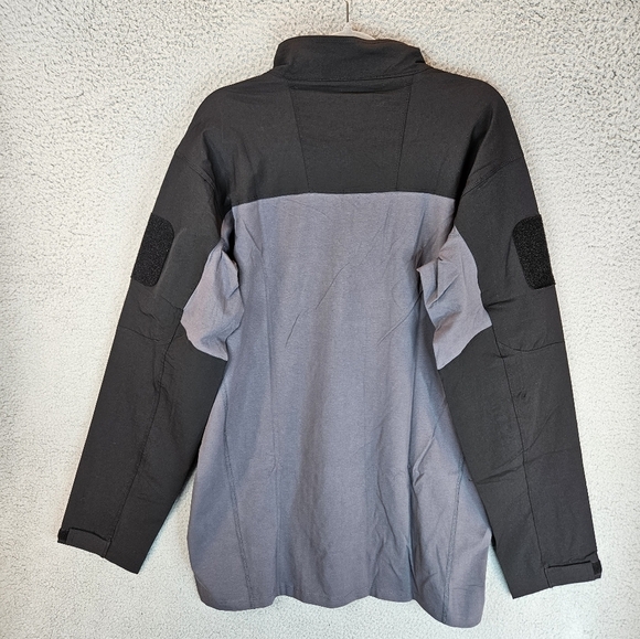 TacVasen Mens Tactical T-Shirt Black & Gray Cotton Body Nylon Sleeves Outdoor - Picture 8 of 14